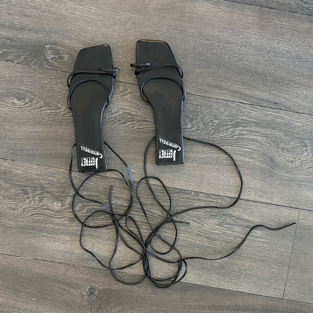 Jeffrey Campbell Black Square-Toe Sandals